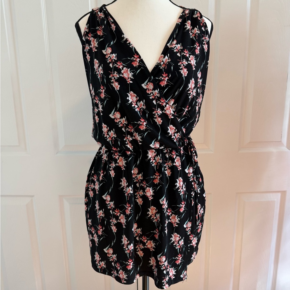 White House Black Market Black Floral Mini Dress